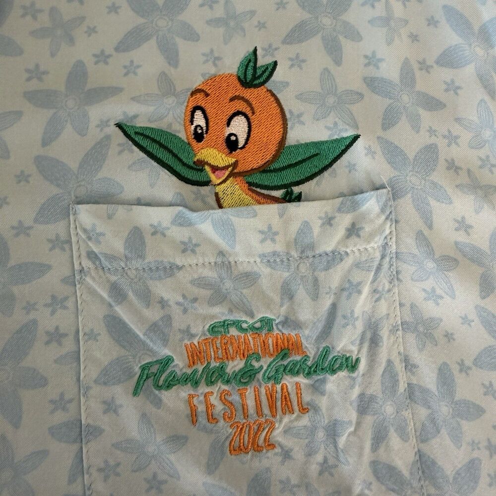 Disney World Epcot Flower And Garden Festival 2022 Orange Bird Camp Shirt 3XL